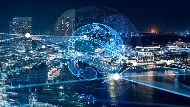 Urban transport and communication network concept