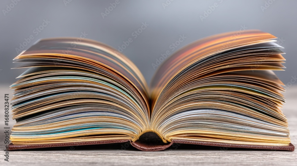 Poster Open book displaying engaging content layout concept designed for effective website mapping and information sharing
