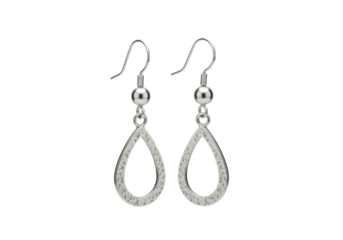 Isolated Pair of Earrings with Silver Bead and Teardrop Pendant Jewelry Decoration Fashion