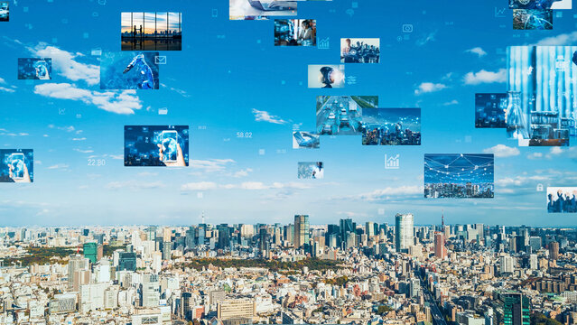 city, society, screen, video, image, science, technology, business, industry, research, development, system, future, urban, horizon, panorama, outlook, ai, artificial intelligence, dx, ict, digital tr