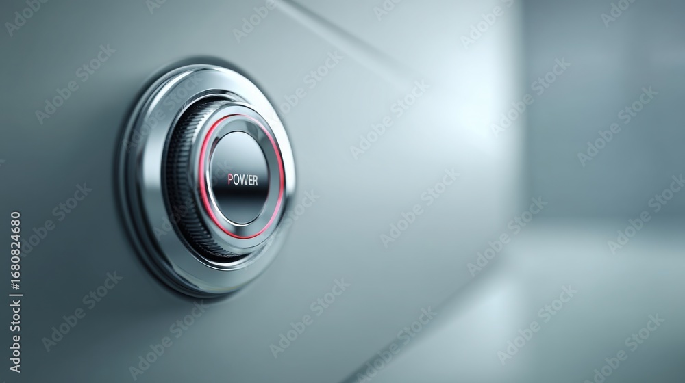 Aufkleber door knob with power button icon and loop around concept symbolizing system restart and access contr