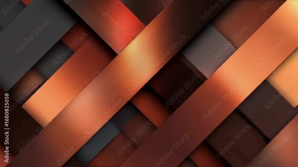 Poster abstract dynamic copper toned geometric shapes animation background video loop