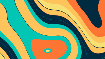 Abstract colorful wavy background resembling a topographic map with flowing lines and shapes