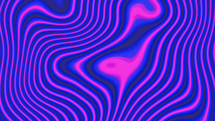 Wavy stripes in vibrant pink and blue hues create a visually striking abstract background