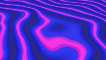 Wavy stripes in vibrant pink and blue hues create a visually striking abstract background