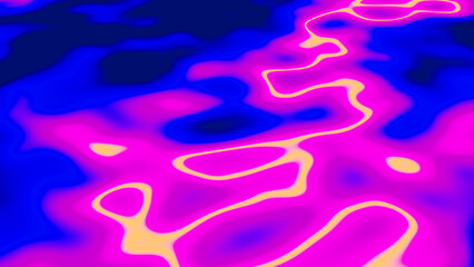 Wavy stripes in vibrant pink and blue hues create a visually striking abstract background