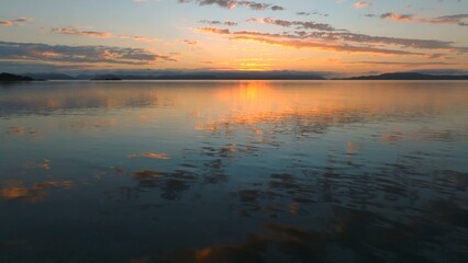 sunset over the lake