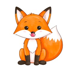 Obraz premium Cute cartoon fox