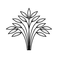 Botanical Outline Icons Pack  Tropical Leaf, Flower & Nature Vector