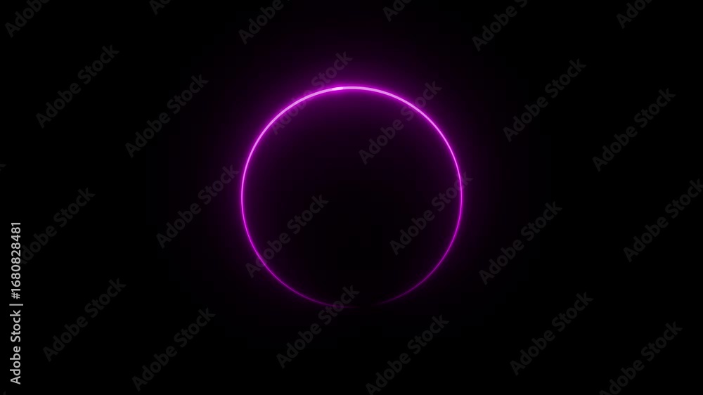 Poster abstract background with neon progress loading circle bar seamless loop 4k neon animation