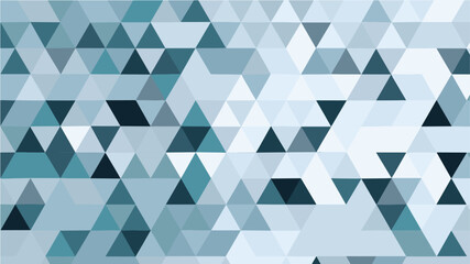 WebAbstract geometric background with a mosaic of blue and teal triangles in varying shades and opacities creating a modern and dynamic pattern