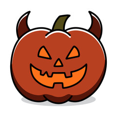 devil jack o lantern pumpkin with horns