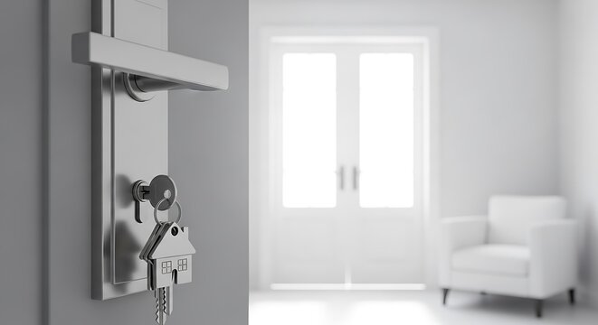 Home Keys in Doorway, Interior View.