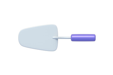 Trowel isolated on white background. Tool for repair. Top view. 3d render