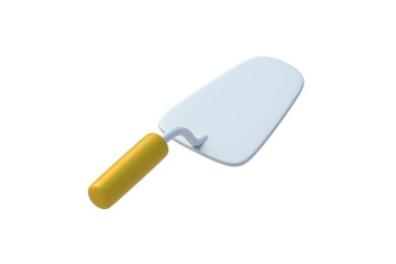Single plastering trowel isolated on white background. Tool for repair. 3d render
