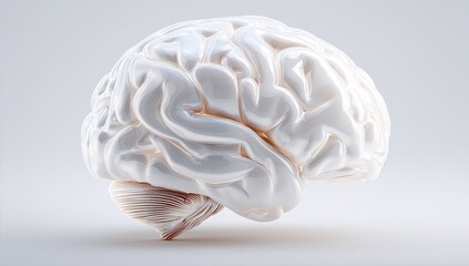 3D model of a detailed white human brain
