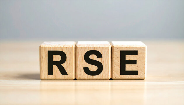 Wood cubes with abbreviation text RSE. Responsible Sex Education. Reliability and Safety Engineering