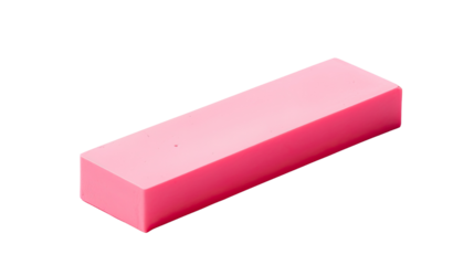 Pink eraser for stationery isolated on white background
