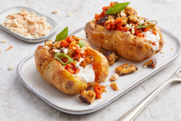 Baked potatoes with carrots