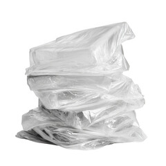 Fototapeta premium A Stack of Transparent Plastic Bags Ready For Use [Transparent Background PNG]