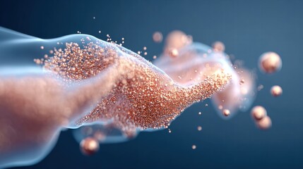 This captivating abstract showcases a flowing metallic shape with intricate details.