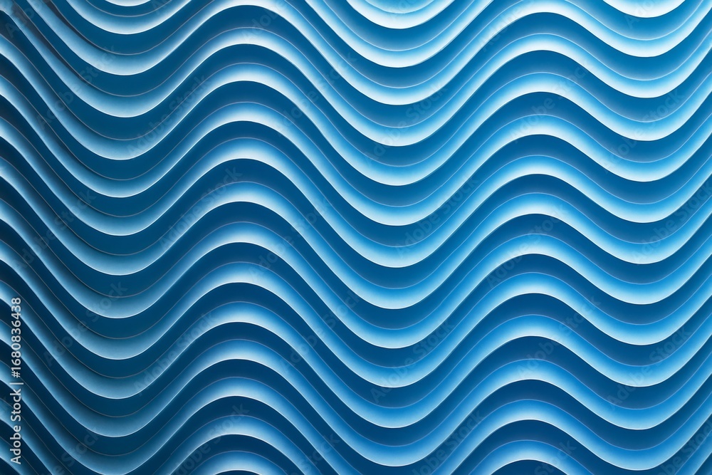 Aufkleber abstract blue wave pattern with layered curves and gradient light effect on a seamless background de