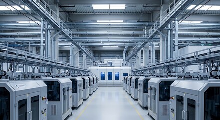 Modern Industrial Facility with Machinery.