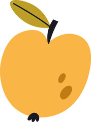 Abstract Apple with Leaf