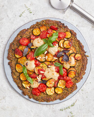 Zucchini pizza with wholegrain base