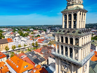 View of Bielsko Biala old town in Silesian Voivodeship, Poland