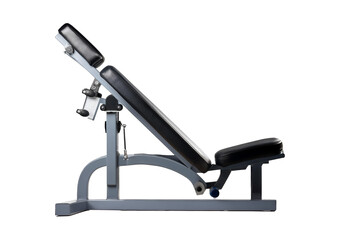 Abdominal gym bench isolated on a transparent or white background