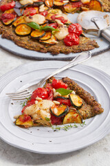 Zucchini pizza with wholegrain base