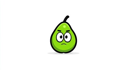 Angry cartoon pear illustration