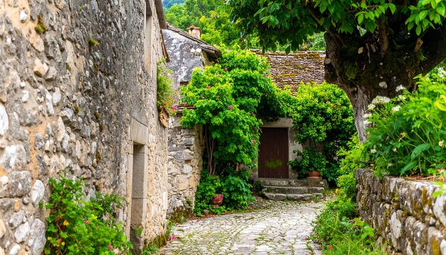 Picturesque stone alleyway