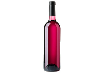 Bottle of Magenta wine Isolated on Transparent or White Background.