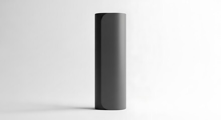 Gray Cylinder Object on White Background.
