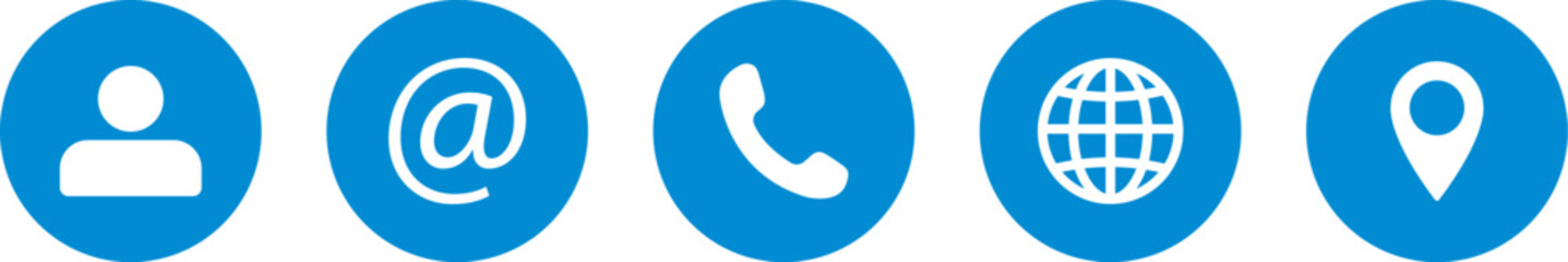 Contact us signs. Location and contact icons. Calendar and time. Simple symbols. Vector