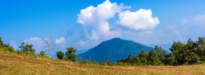 Mountain Scenery With Clear Sky and Lush Greenery