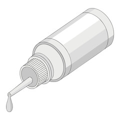 Illustration of a glue bottle with a drop of glue, , showcasing its design and application, suitable for craft and repair concepts and product mockups