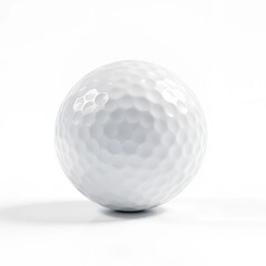 Perfectly Realistic Golf Ball with Detailed Dimples Isolated on Pure White Background, Soft Natural Shadow Underneath, Ultra Clean Professional Product Stock Photography Style, 8K High Resolution Cuto