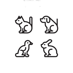 Dog, Cat, Duck, and Rabbit Icons
