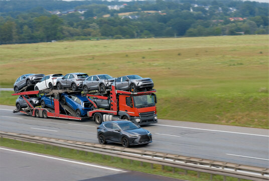 Brand-New Modern Car Vehicles Import Export By Road Carrier With Double Deck Trailer