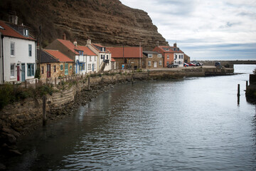 Waterfront cottages at Staithes on North Yorkshire coast
