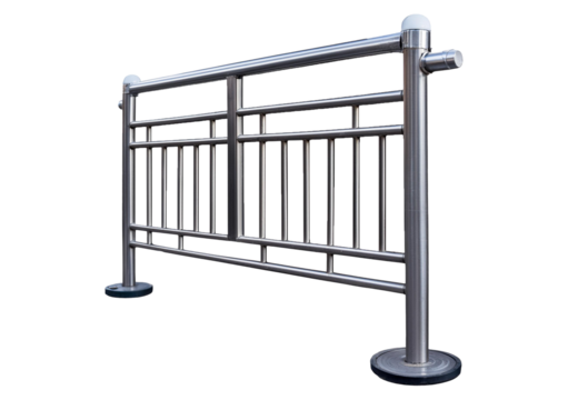 metallic sidewalk barrier isolated on a transparent or white background
