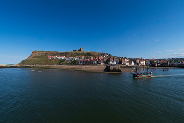 View across Whitby harbour on North Yorkshire coast
