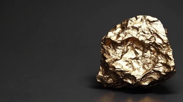 tightly framed of sizable nugget of gold placed upon dark background