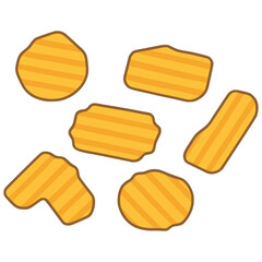 potato chips snack flat color vector illustration template design