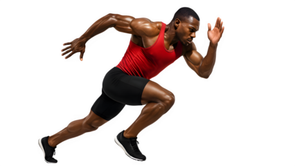 Professional Sprinter Mid-Stride PNG