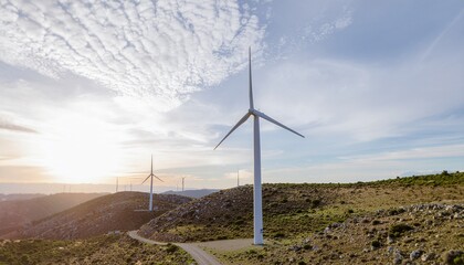 wind turbine in the wind