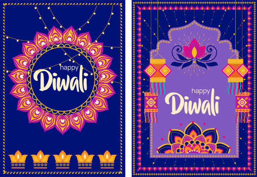 String Lights Mandala Diwali Frame